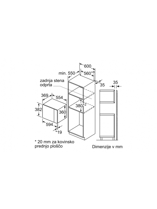 BOSCH vgradna mikrovalovna pečica BFL554MB0 SERIJA 6